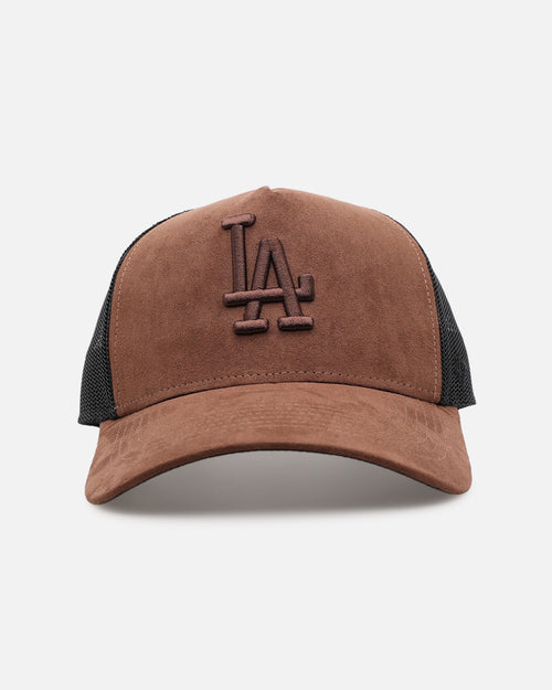 47 Brand Los Angeles Dodgers 'Tonal Suede' '47 Offside Trucker Snapback Chocolate