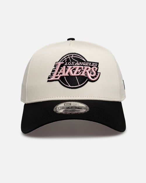 New Era Los Angeles Lakers "Chrome Black Pink" 9Forty A-Frame Snapback White