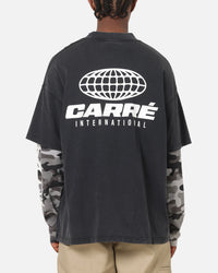 Carre Worldwide Layered Long Sleeve T-Shirt Black/Snow Camo
