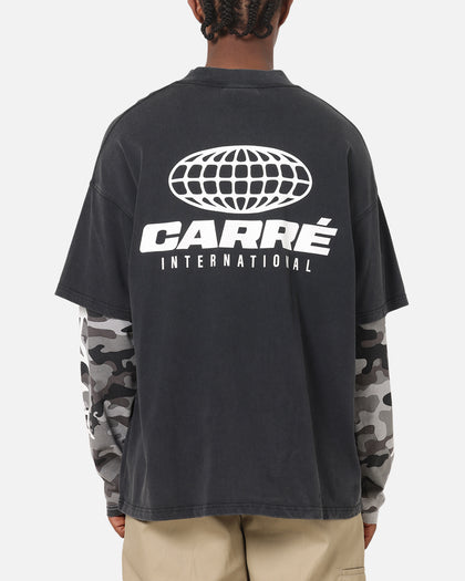 Carre Worldwide Layered Long Sleeve T-Shirt Black/Snow Camo