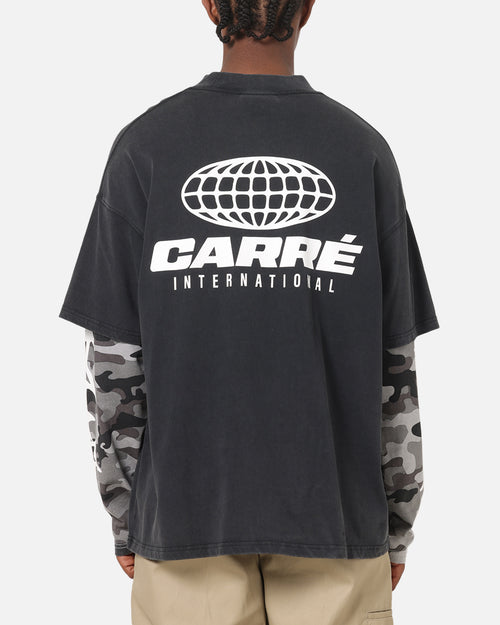 Carre Worldwide Layered Long Sleeve T-Shirt Black/Snow Camo