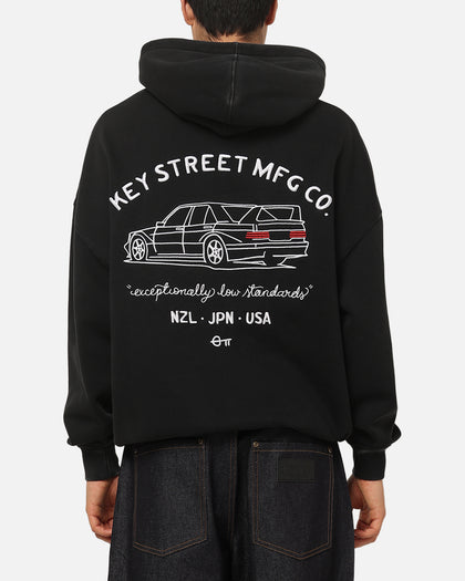Key Street Low Standards Hoodie Black Acidwash