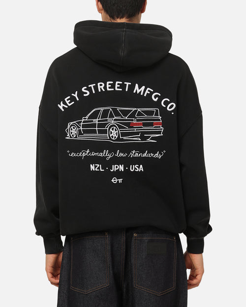 Key Street Low Standards Hoodie Black Acidwash