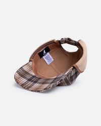 Kangol Plaid Earflaps Baseball Cap Tan