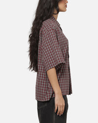 Worship Catharsis Box Crop Shirt Red Check