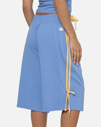 Majestic Atheltic Women's New York Yankees Contrast Tie Long Shorts Marina Blue