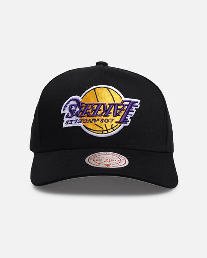 Mitchell & Ness Los Angeles Lakers 'Upside Down Logo' Pro Pinch Snapback Black