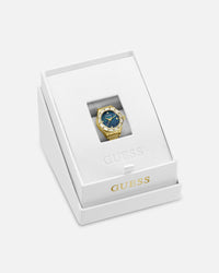Guess Mainline Women's Esme Crystal Ring Watch Gold/Teal