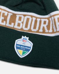 New Era Melbourne NFL Event Knitted Beanie Dark Green