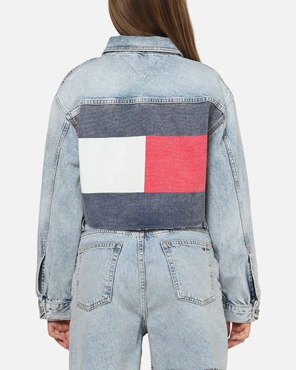 Tommy Jeans Women's Cropped Denim Trucker Jacket Mid Denim