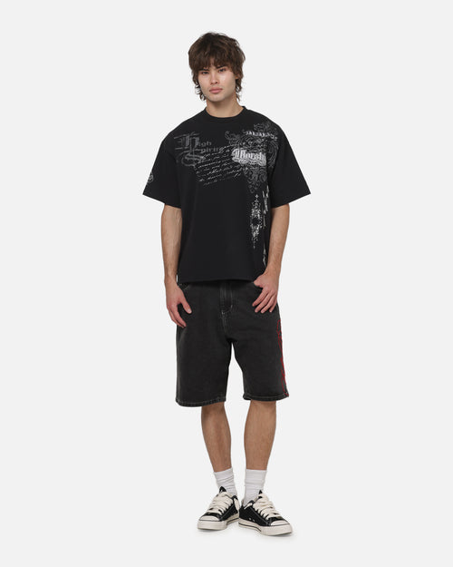 Worship Catharsis Box Crop T-Shirt Washed Black