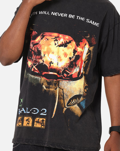 73Studio X Halo Halo 2 Masterchief Vintage T-Shirt Black Acidwash