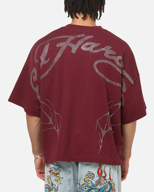 Ed Hardy Cyber Rhinestone T-Shirt Plum
