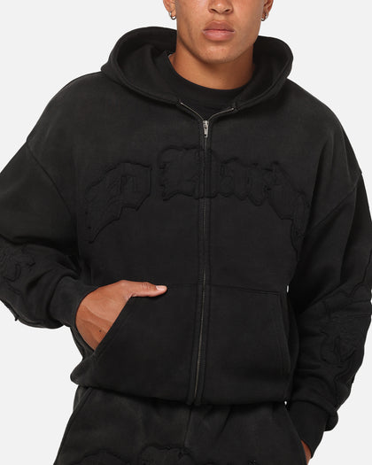 Ed Hardy Fray Zip Hoodie Black