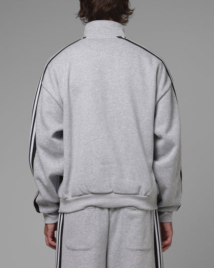 Loiter Hybrid Track Quarter Zip Grey Marle