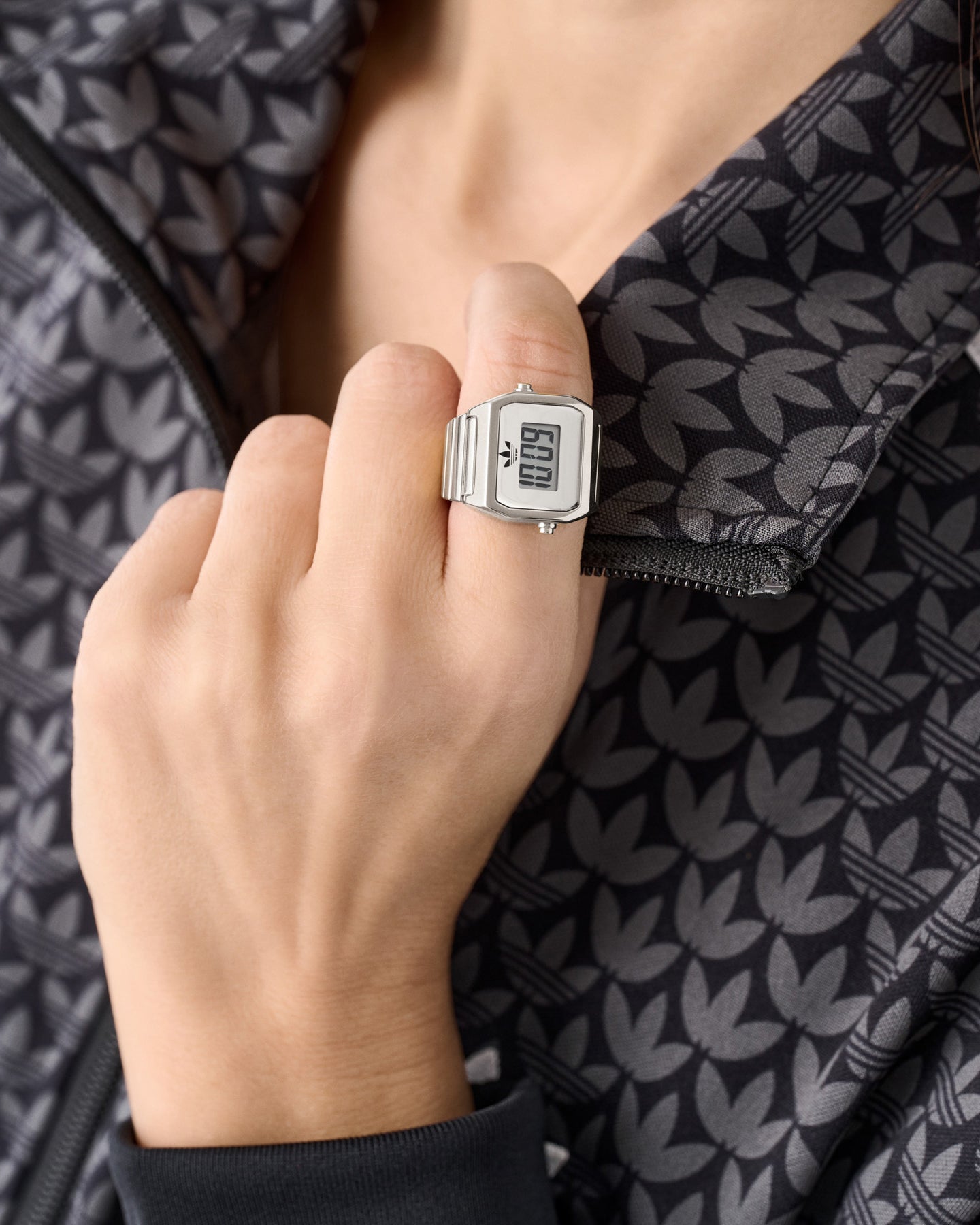 Adidas Digital Two Ring Watch Silver | Culture Kings