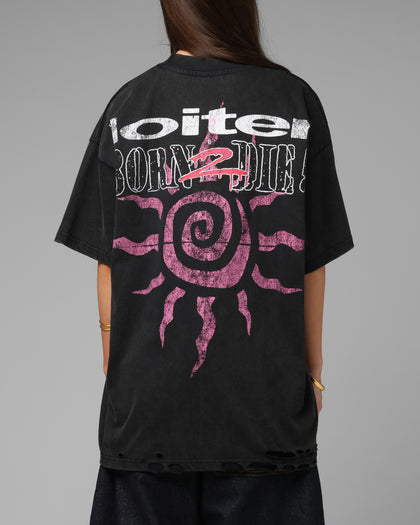 Loiter Silicone Premium Vintage T-Shirt Washed Black