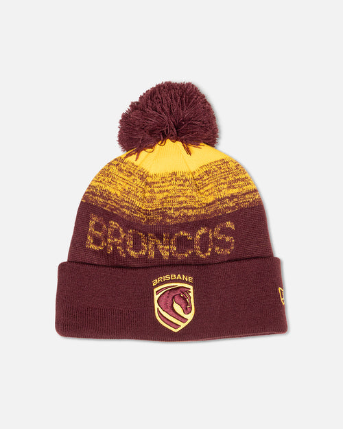New Era Brisbane Broncos 'NRL Ombre Marle' Knitted Beanie Official Team Colour