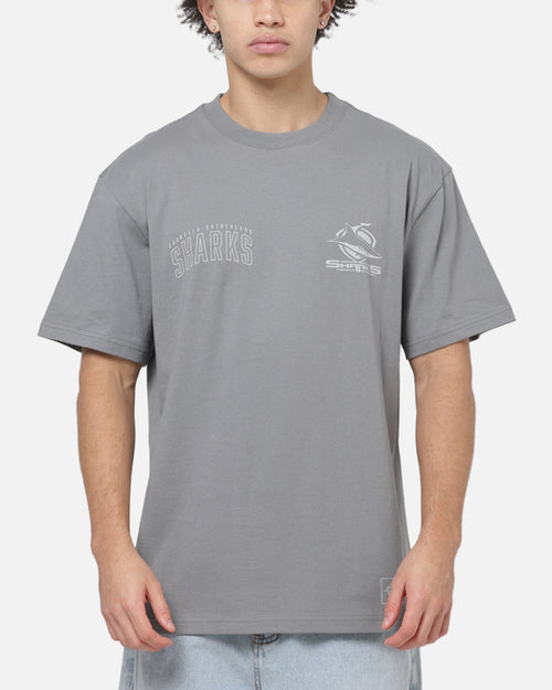 Bleacher Athletic Cronulla Sharks NRL Attrition Solid T-Shirt Grey