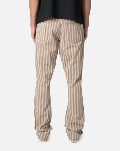 MNML B389 Striped Flare Pants Brown
