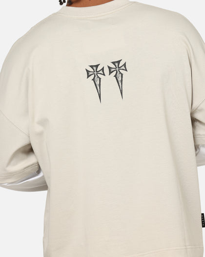 Saint Morta Muerte Layered Long Sleeve T-Shirt Stone/White