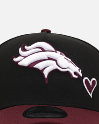 New Era Denver Broncos 'Burgundy Hearts' 9FORTY A-Frame Snapback Black/Maroon