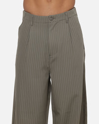 Carre Heritage Pleated Pants Sage Pinstripe