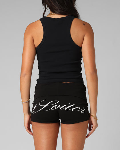 Loiter Women's Bullrush Cropped Tank Black