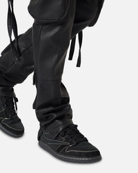 MNML D152 Leather Cargo Pants Black
