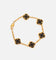 Saint Morta Onyx Clover Bracelet Gold