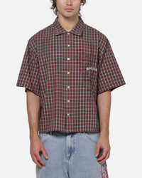 Worship Catharsis Box Crop Shirt Red Check
