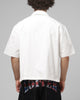 Loiter Rider Distressed Button Up Shirt Off White