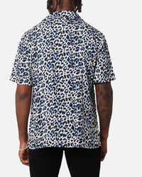 XXIII Cheetah Button Up Shirt Blue Cheetah