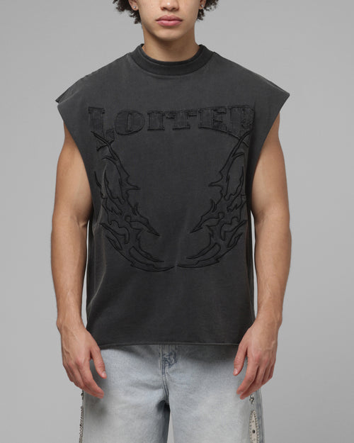 Loiter Cyber Applique Muscle T-Shirt Black