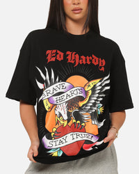 Ed Hardy Brave Hearts T-Shirt Black