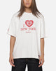 Majestic Athletic Women's New York Yankees Heart Applique Oversized T-Shirt White