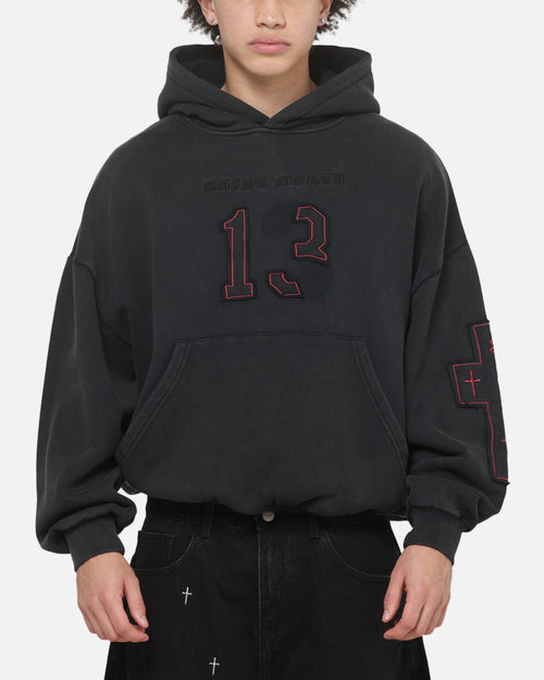 Saint Morta Requiem Boxy Hoodie Washed Black