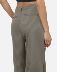 Carre Heritage Pleated Pants Sage Pinstripe