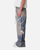 MNML Rave Chain Printed Denim Jeans Washed Blue