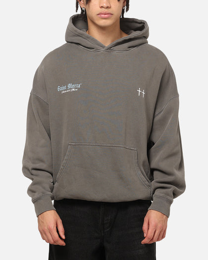 Saint Morta La Muerte Boxy Hoodie Washed Charcoal