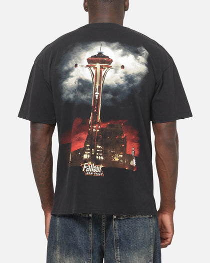 73Studio X Fallout Take Her For A Spin T-Shirt Black Acidwash