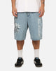 Von Dutch Skull Jean Shorts Mid Blue Denim