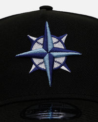 New Era Seattle Mariners 'Black And Sky Blue' 9FORTY A-Frame Snapback Black/Sky Blue