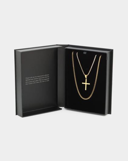 NXS Double Cross Chain Gold