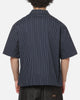 Carre Grid Short Sleeve Button Up Shirt Vintage Navy/Ecru Pinstripe