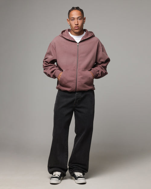 American Thrift Zip Hoodie Oxblood