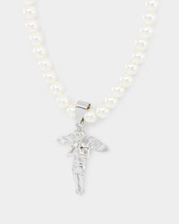 Saint Morta Cupids Pearl Necklace White Gold
