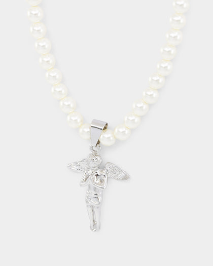 Saint Morta Cupids Pearl Necklace White Gold