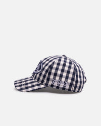 Von Dutch Distressed Plaid Dad Snapback Navy