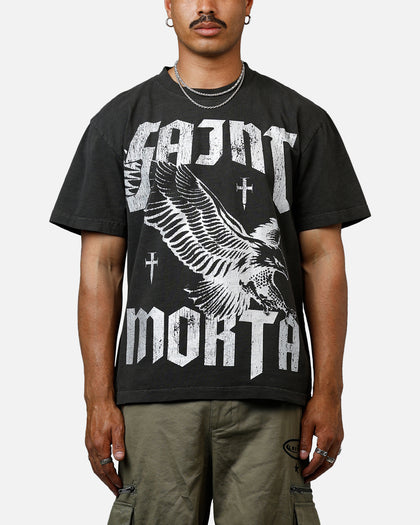 Saint Morta Ride Or Die Boxy T-Shirt Black Wash